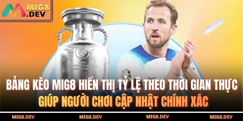 Bảng kèo MIG8 hiển thị tỷ lệ theo thời gian thực, giúp người chơi cập nhật chính xác