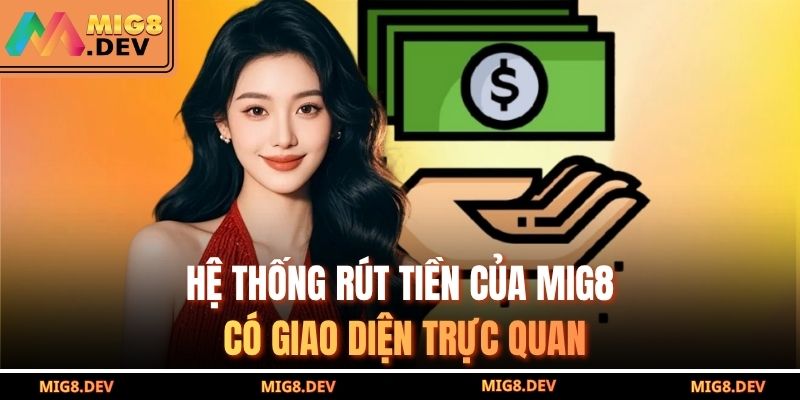 Hệ thống rút tiền của MIG8 có giao diện trực quan